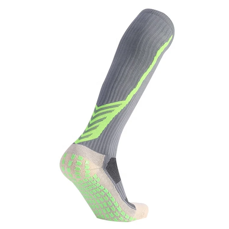 

Top quality knee high anti slip sport soccer socks custom grip football socks ZW-032, Dark grey, light grey, black pink, purple green