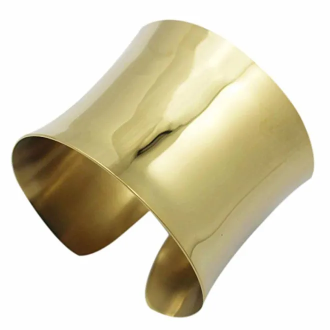 

Silver Simple Fashion Wide Grooved Cuff Bangle For Women Girls Stainless Steel Shiny Punk Bracelet, N/a