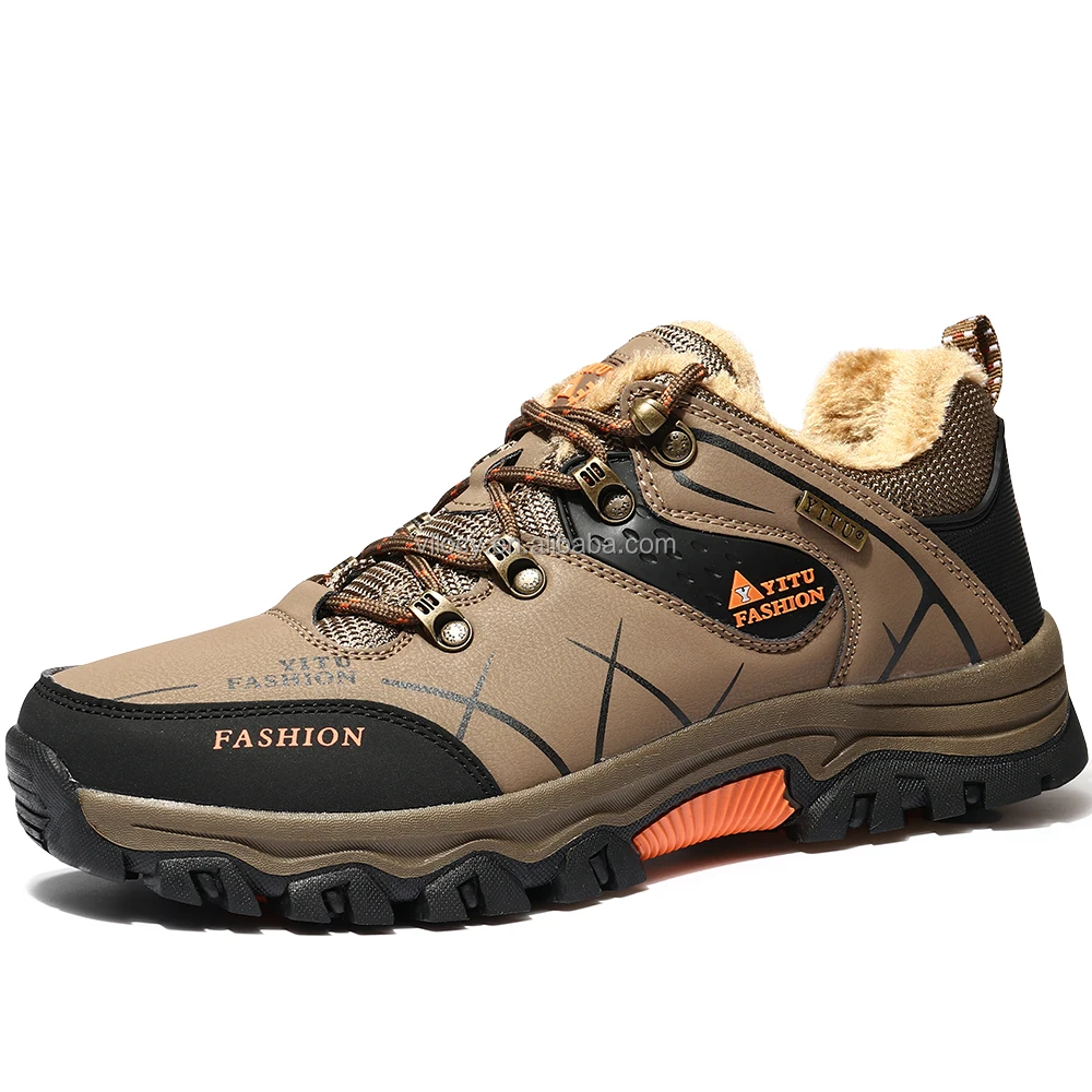 Men Waterproof Leather Hiking Shoes 