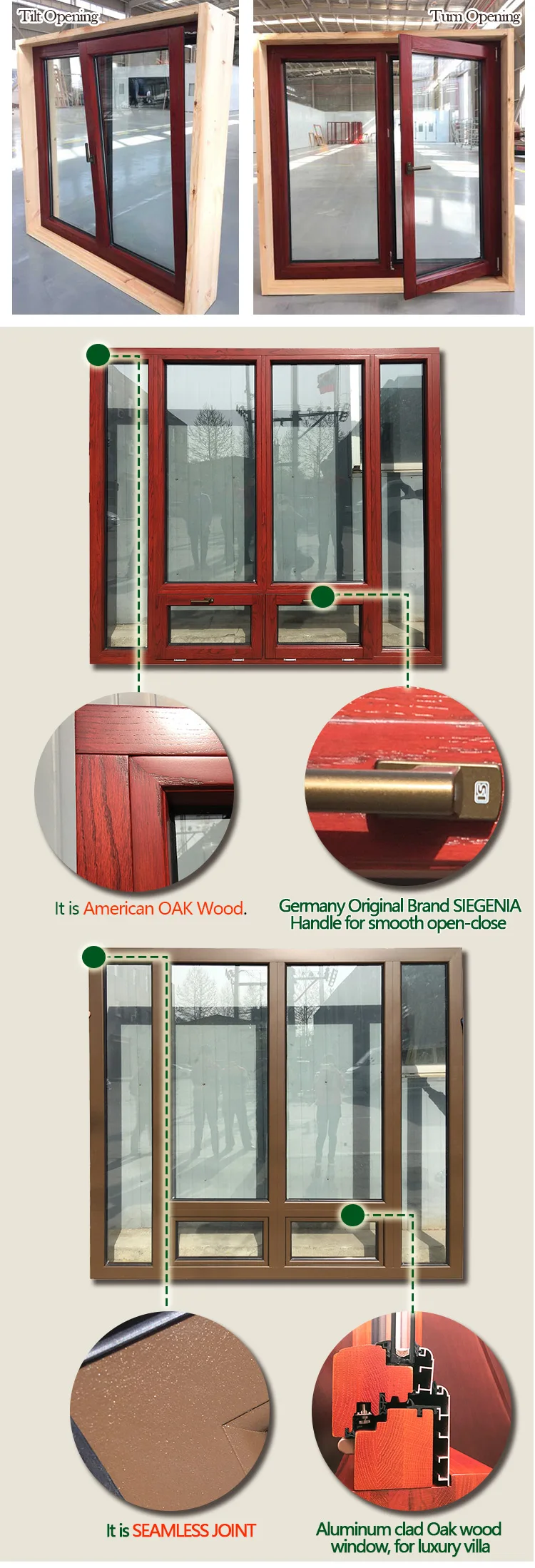 Best selling tilt&turn fenster aluminium window