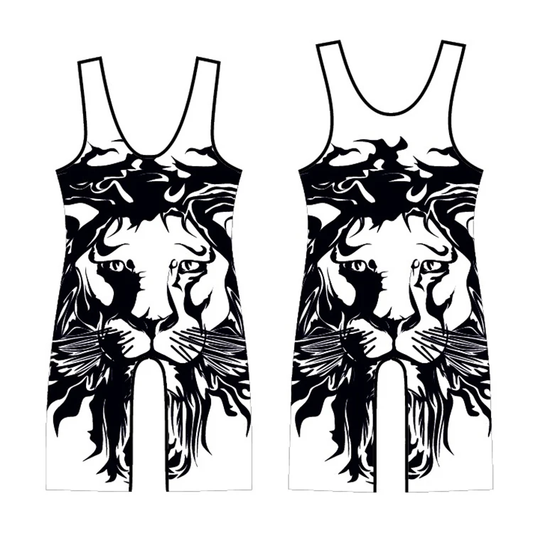 Low Cut Men's Custom Cheap Sublimated Wrestling Singlets Buy