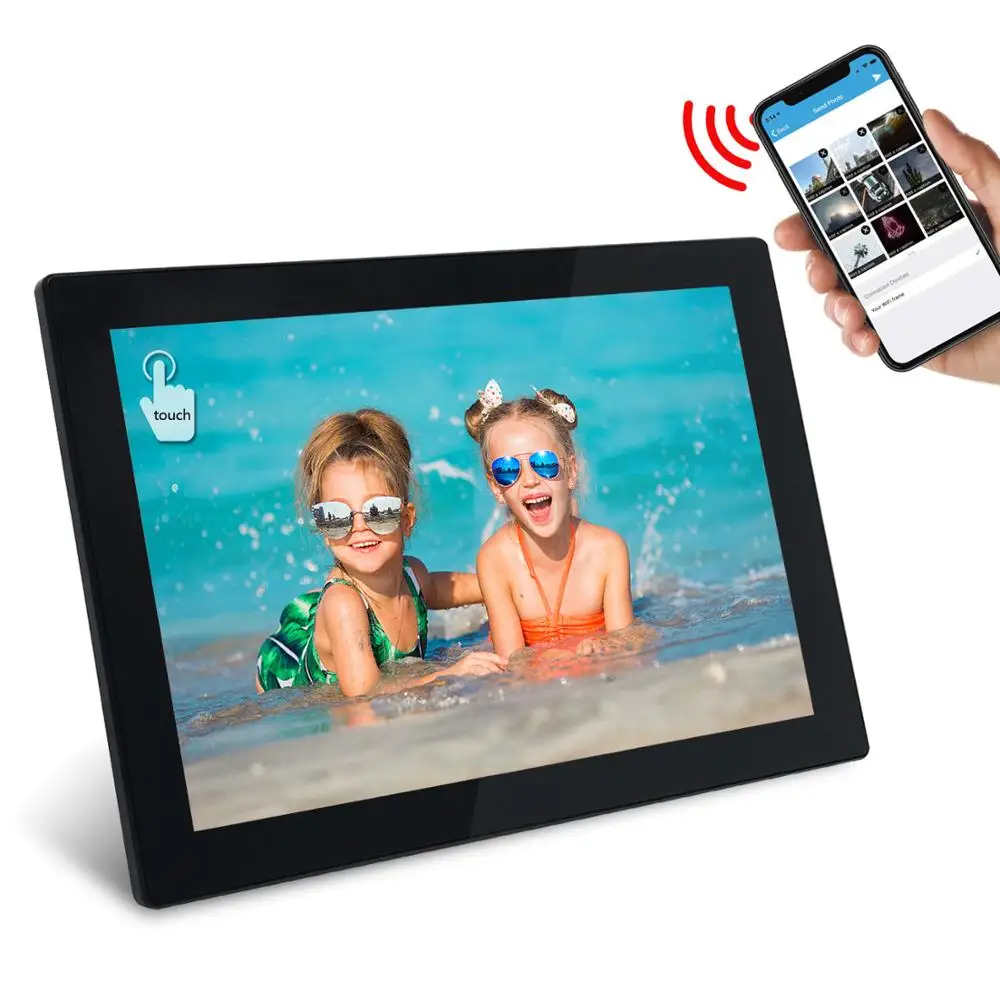 

2019 New Touch screen 10.1 inch Wifi cloud android digital photo frame support Facebook/Twitter/Email