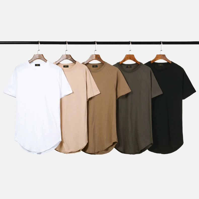 Wholesale mens curved hem t shirt new arrival scoop bottom t shirt