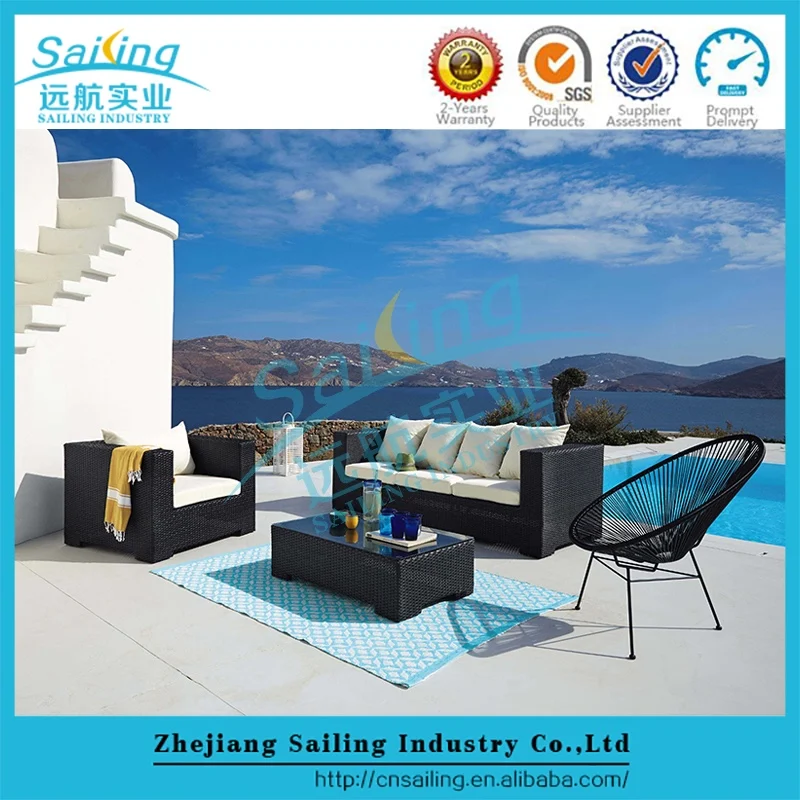 All Weather Garden 4 Peoples Seat Cheap Rattan Corner Sofa Wicker