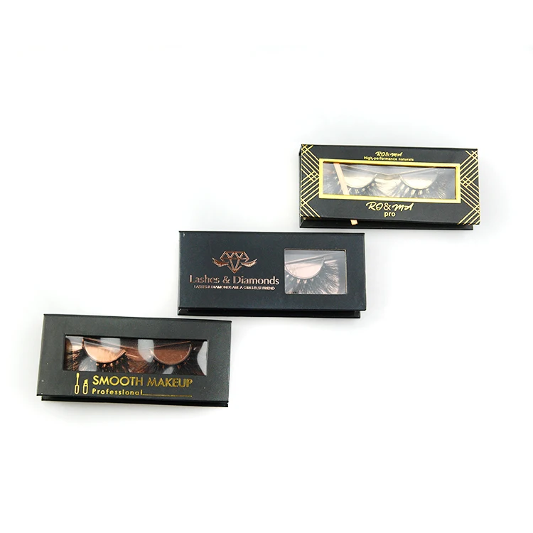 

Lash manufacturer wholesale customized packing factory handmade clear band mink false eyelash 3d lashes, Black