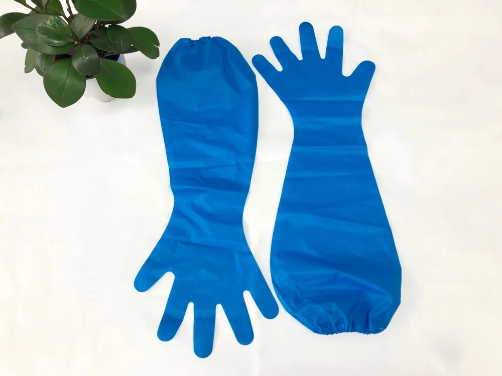 Jwlg03 Cpe Embossed Disposable Long Sleeve Veterinary Glove For Vets