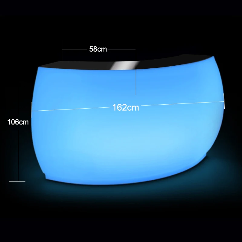 Hot sale commercial furniture rgb colorful waterproof rechargeable waterproof illuminated led bar counter for night clubs