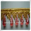 Golden metallic Braided beaded chainette fringe tassel in Royal pattern