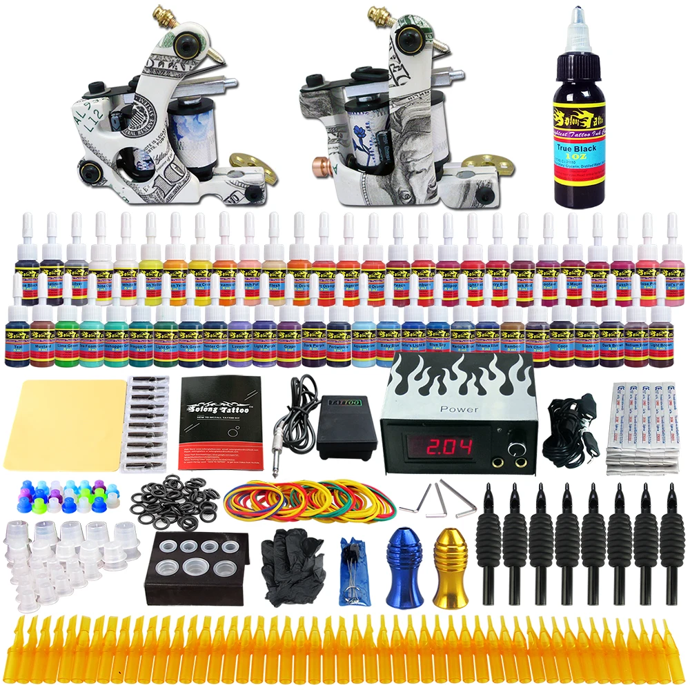 

Solong 2019 High Quality Coil Tattoo Machine Gun Complete Kit Include 2 Best Tattoo Machine Tools