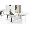 Small Wooden Metal Base Excecutive Manager Office Table Design