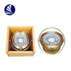 Nautical magnetic Bronze plastic compass in wooden box with Glmbal Ring/ special Senior present for marine/boat/outdoors