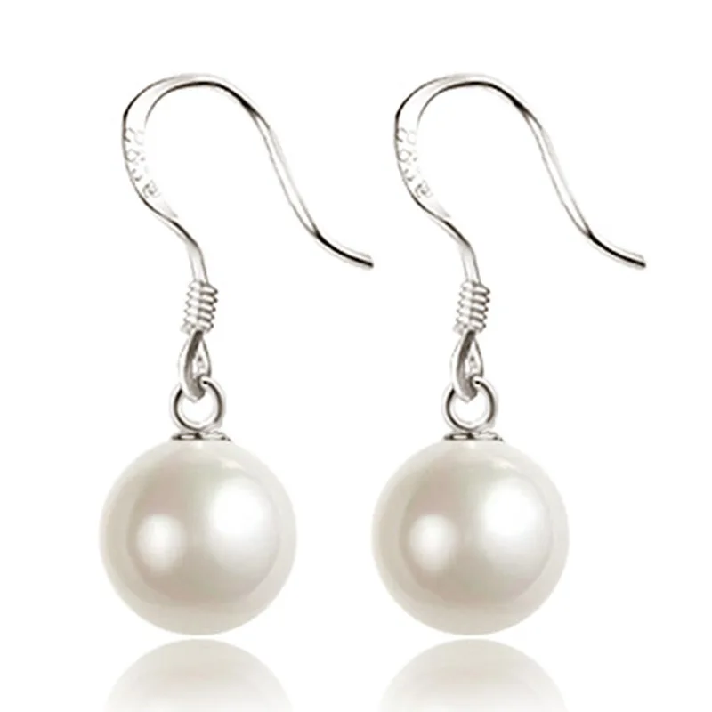 

18K White plated long earring for women pearl earrings for women wedding Silver earring, N/a