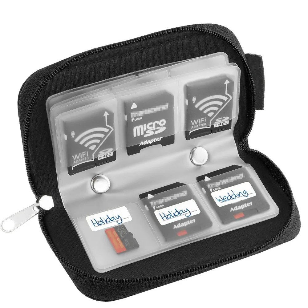

Zipper Nylon 22pcs Memory SD Card Storage Carrying Case Bag