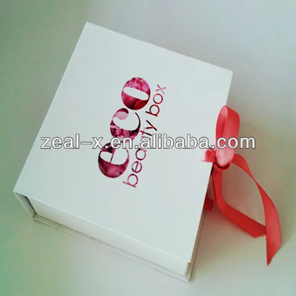 Pink Printing Matt Surface White Folding Shoe box