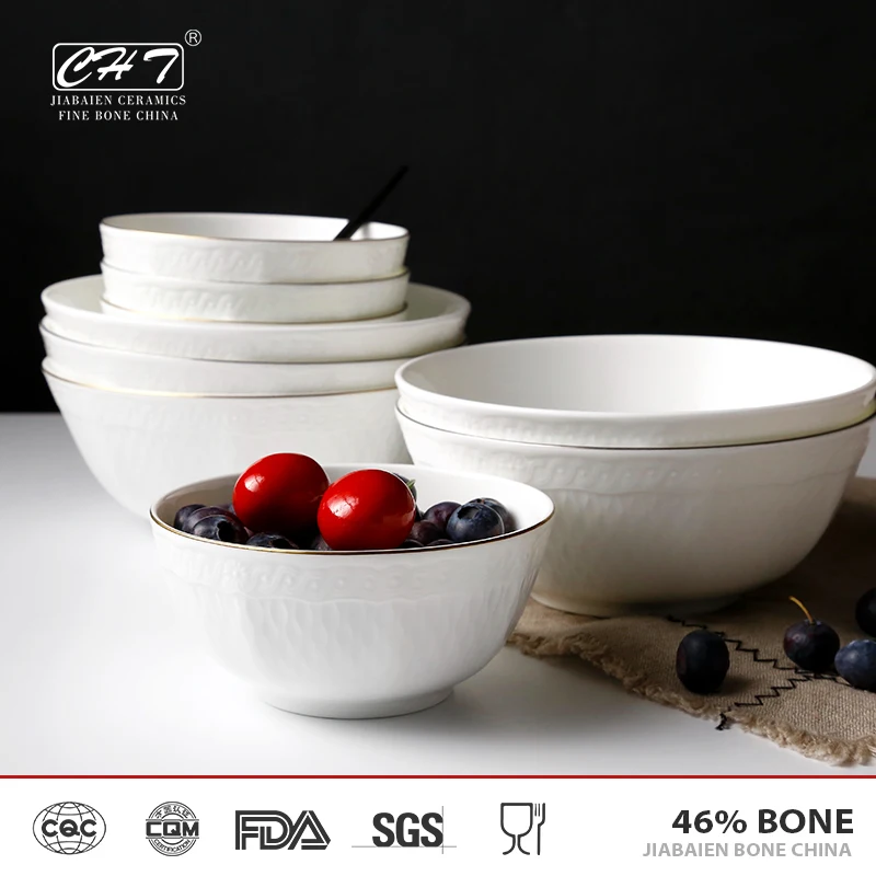 Fine Bone China Porcelain Decorative Refrigerated Dry Serving Bowl Set