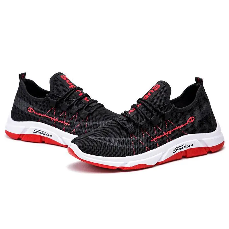 

2018 Fashion knitted upper summer sport shoe and sneaker, Red, white &black