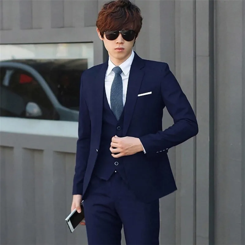 Hot Sell Fashion 11 Colors Men Slim Fit Suits Plus Size Mens