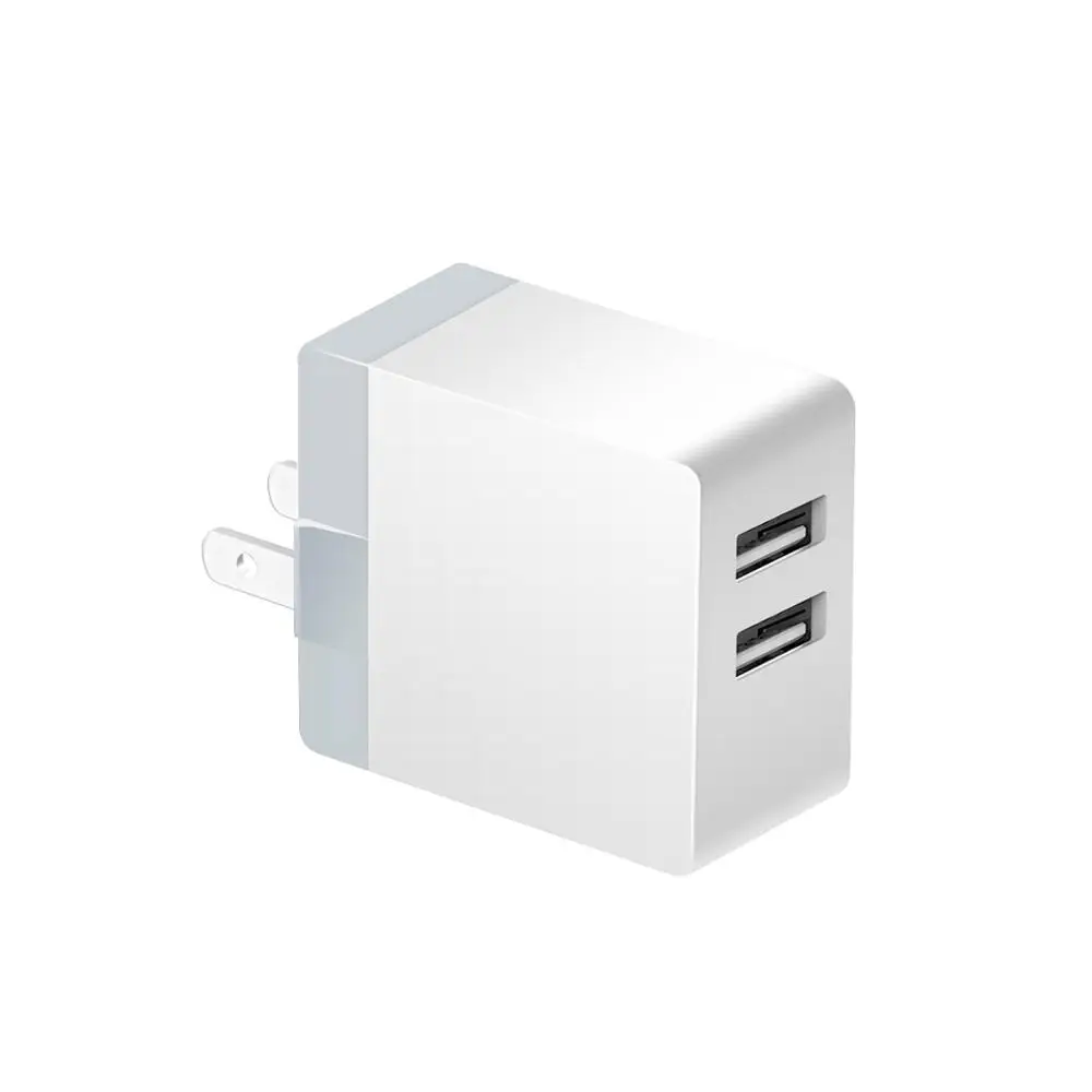 

High Quality US type 5V 2.1A Dual USB Power Adapter USB Wall Charger For Mobile Phones, White+black