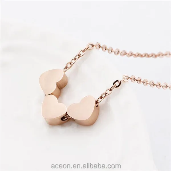 

Yiwu Aceon Stainless steel 3 Pcs Blank Stamping Heart Bean Necklace