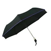 Auto open and close 3 folding umbrella for rain with edge binding