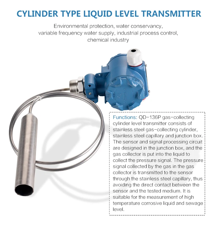 Diesel Fuel Tank Level Sensor 420ma Steel Material Deep Well Water