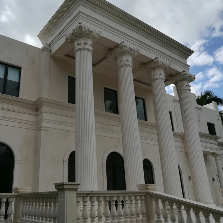 Solid feature and column shape decorative pillars marble roman column