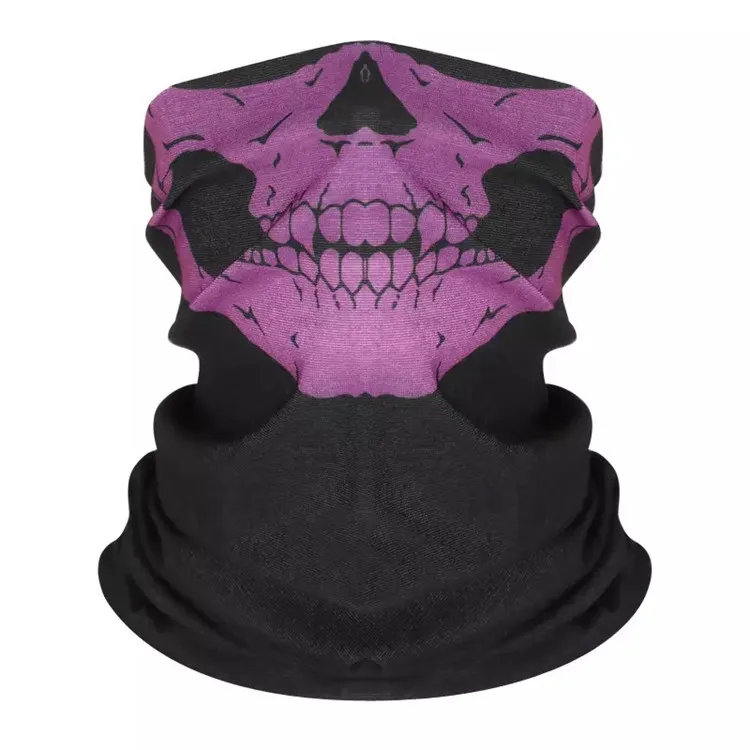 
Multifunctional skull print bandana seamless headwear neck tube bandana 