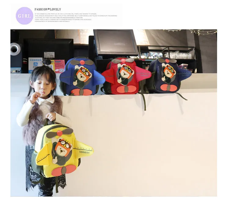 New Fashion 3D airplane Backpack Cute Children Bagpack Kids Bagpack