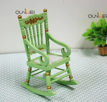 dollhouse wooden rocking chair