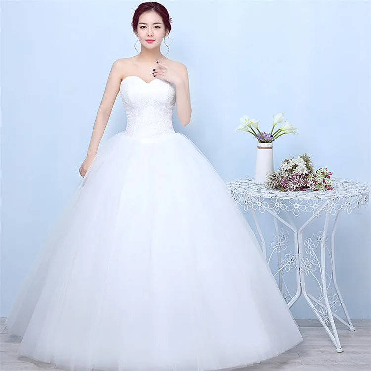 

2019 factory price wedding dress elegant women bridal gowns, White