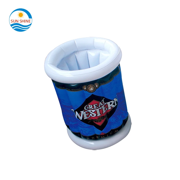 Custom Modern Design Pvc Bottle Shape Inflatable Ice Cooler Inflatable