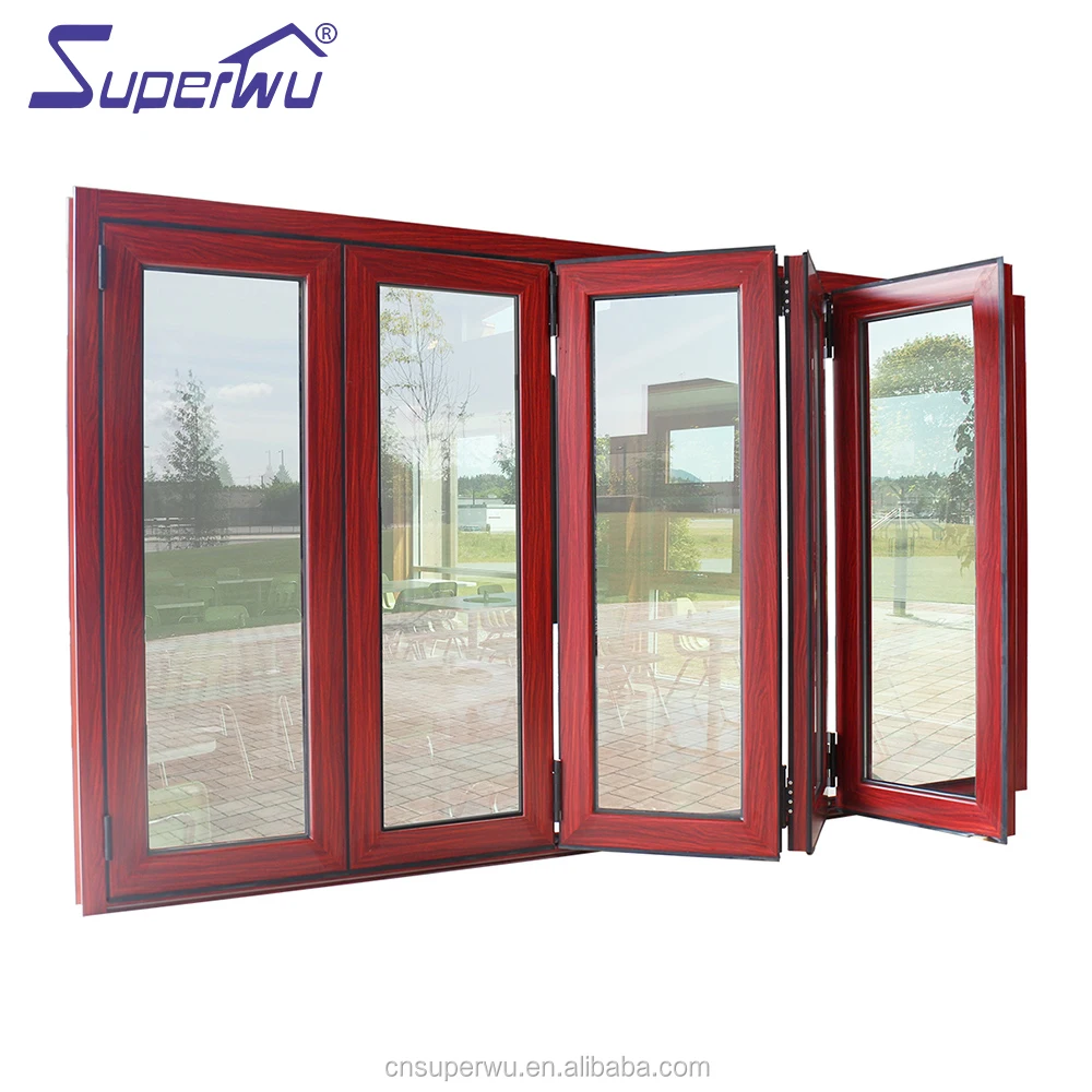 Manufacture Aluminum Storefront Electric Vertical Sliding Bi-folding Up Windows And Doors American Style