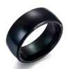 Marlary Women Men Business Card Share Intelligent Door Lock Automatic Running Black Plating Magnetic Power Stone Smart Nfc Ring