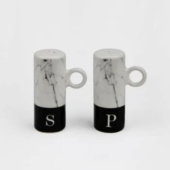 marble salt and pepper shakers