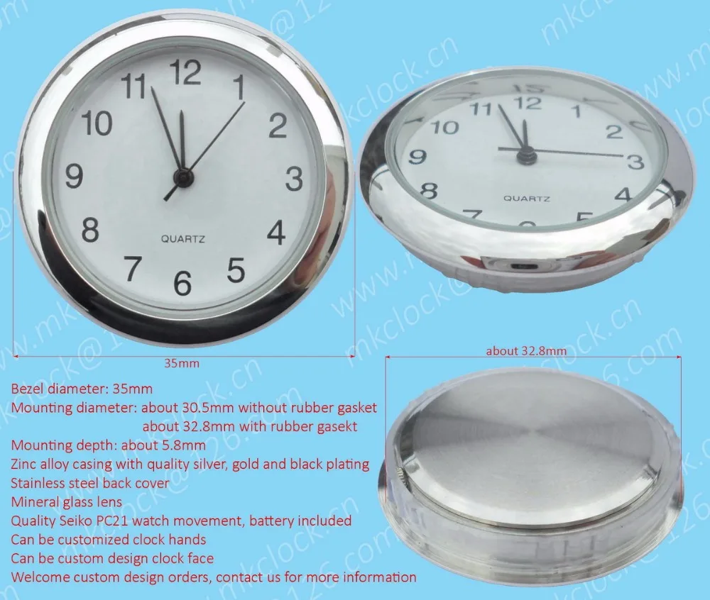 
35mm clock insert watch insert unit clock fit up clock gift clock insert movement souvenir clock insert crystal clock 