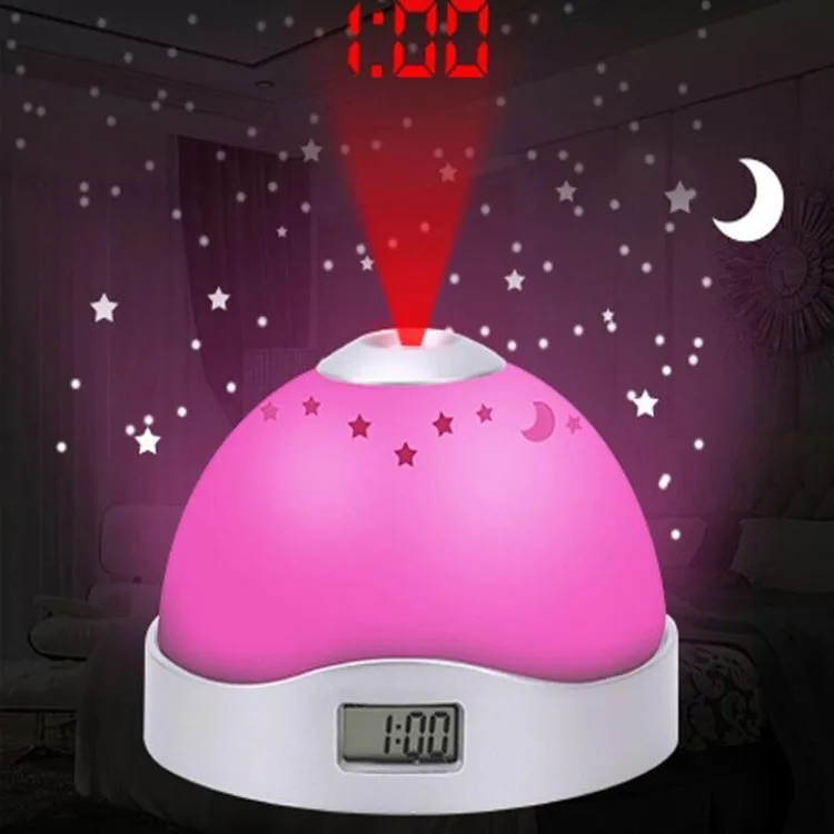 

Battery operated 7 colors changed star sky master projector alarm clock LED