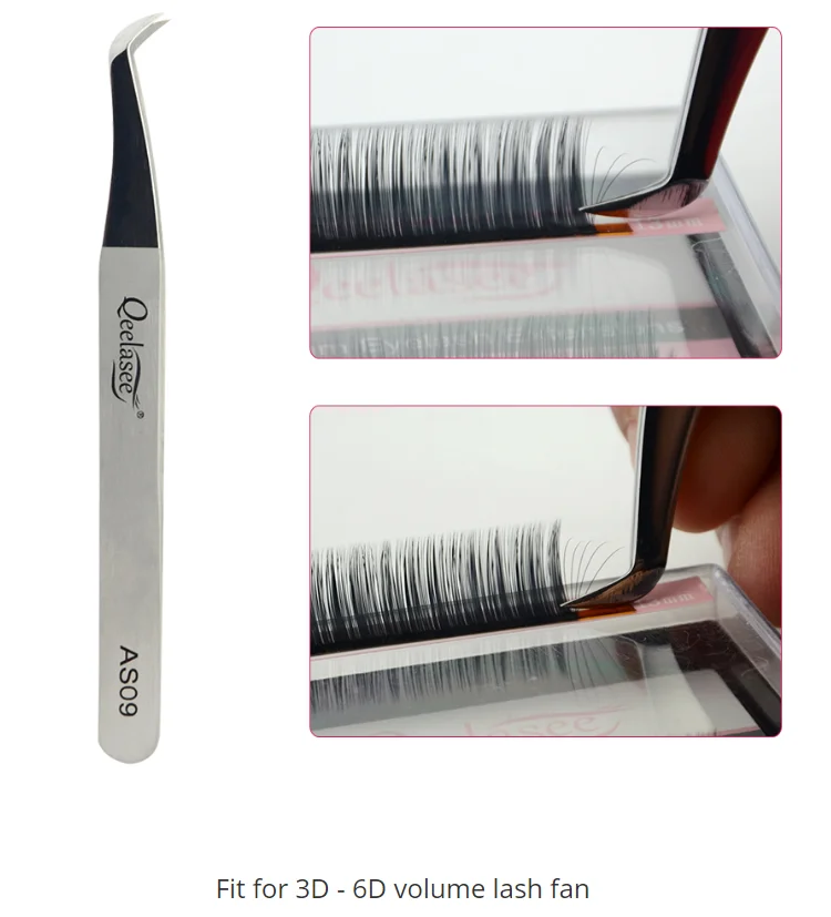 Hot Sale Private Logo Diamond Grip Russian Volume Lash Tweezers