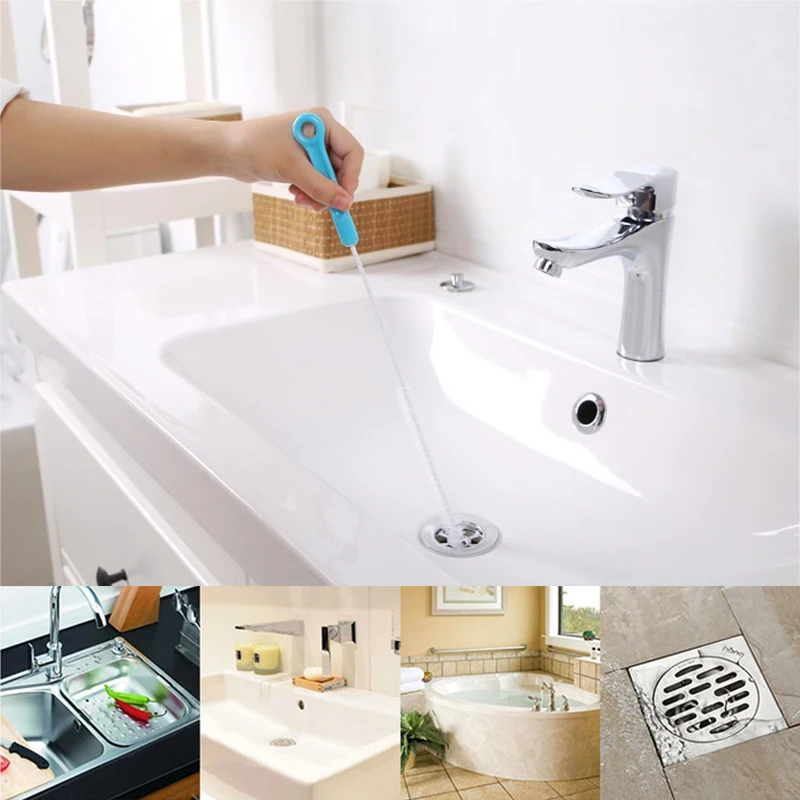 71cm Sewer Cleaning Brush Home Toilet Sink Tub Bendable Hair Cleaner Pipe