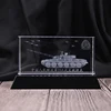 custom Laser engraved 3D Tank aircraft model K9 crystal cube for Crafts souvenirs