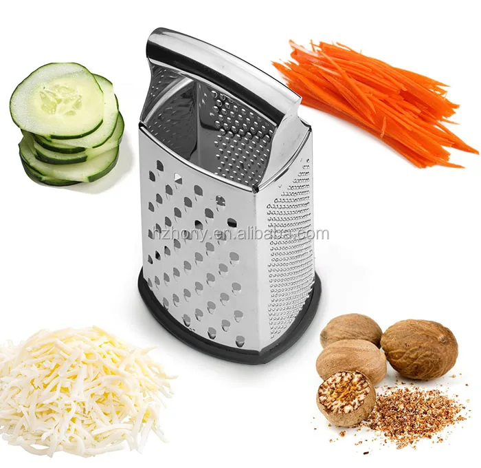 

4-Sided Stainless Steel Large 10-inch Grater for Parmesan Cheese, Ginger, Vegetables Box Grater, Stainless steel color