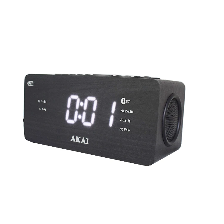 Mini Portable Multi Functions Alarm Clock Radio With Aux Speaker Sleep Timer Bluetooth Fm Am