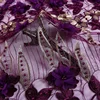 Latest lilac nigerian beaded rhinestone lace chiffon fabric 100% polyester