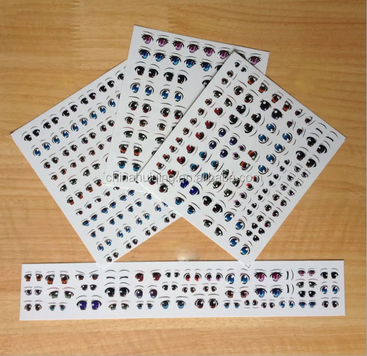 

Cartoon anime eye water sticker Clay soft puppet accessories, Mix