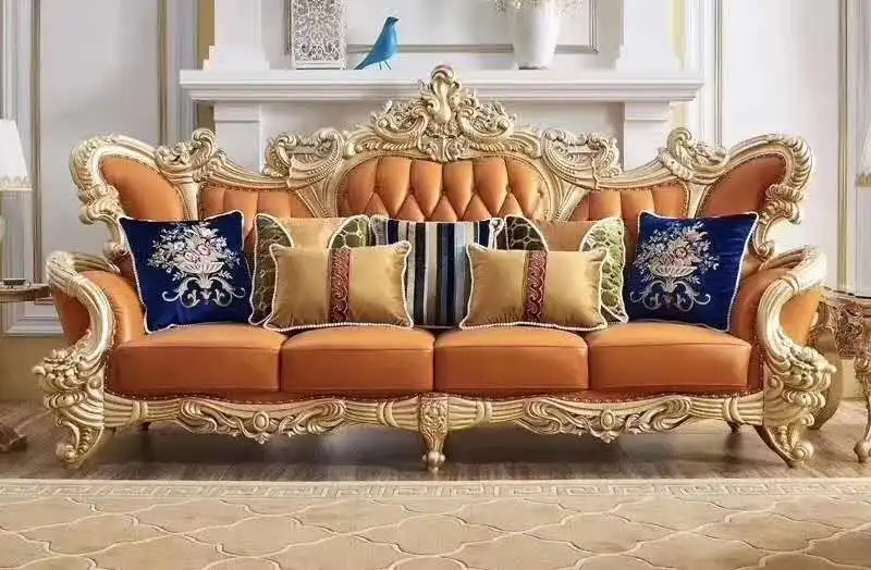 European style wooden  home royal sofa set