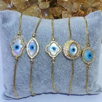 

BC1075 Newest gold shell evil evileye eye connector bracelet jewelry,lucky charm bracelets for women