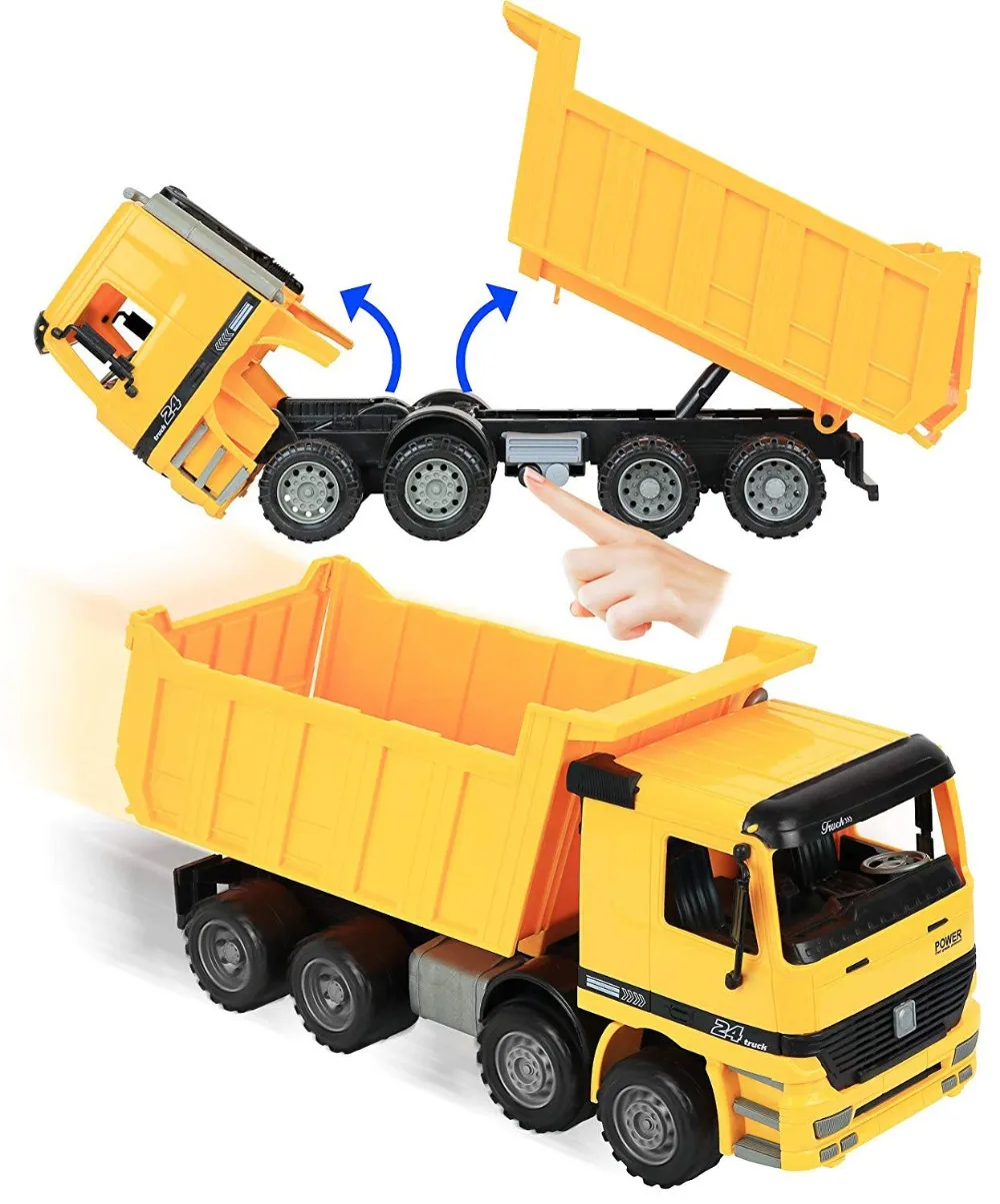 Friction Powered Jumbo Dump Truck Construction Toy Vehicle For Kids ...