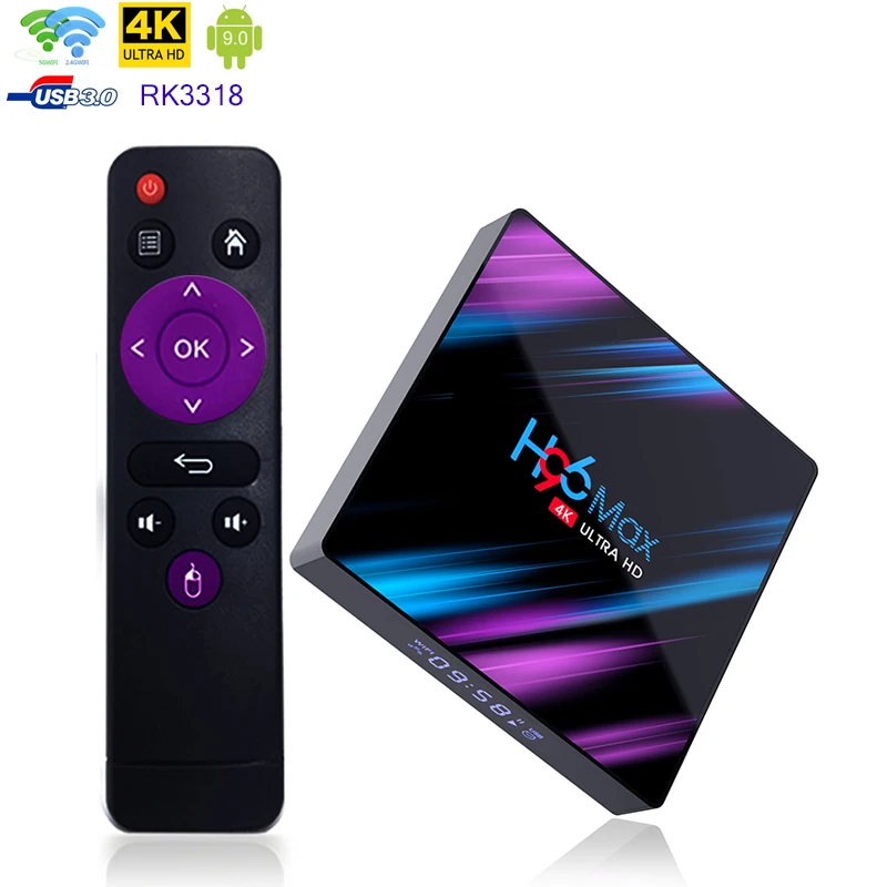 

Android 9.0 H96 Max 3318 TV Box 2.4G/5G Dual Band Wifi RK3318 BT 4.0 H96Max 2G/4G 16G/32G/64G 4K HDR Mini Box LED Display