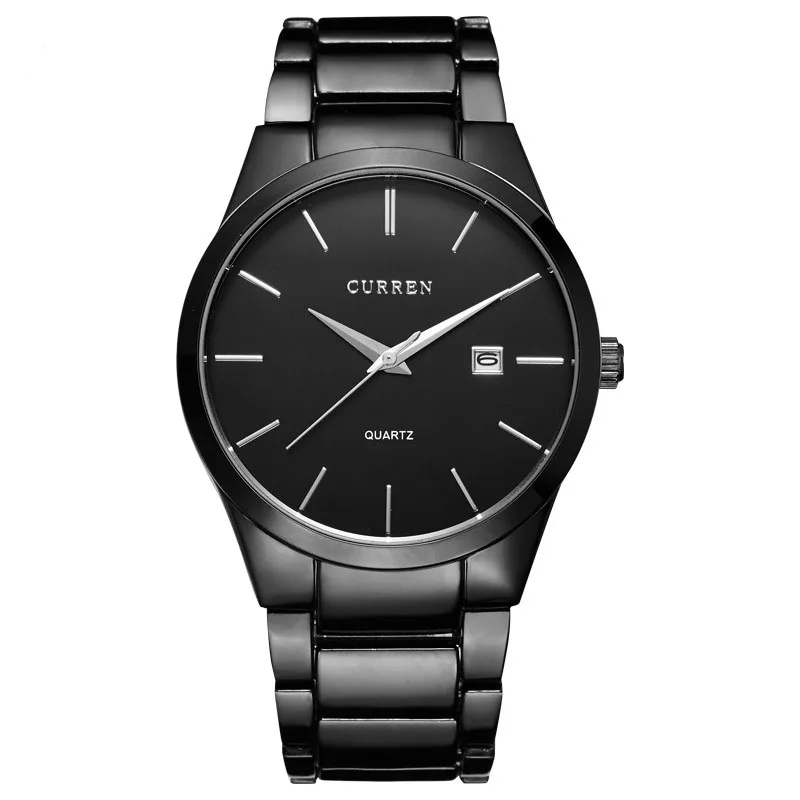 

2017 New CURREN Design Black Luxury Quartz Watch Men Reloj, Black/white/silver