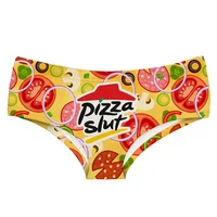 

Factory OEM custom seamless panties pizza slut funny print super soft sexy girls underwear panties