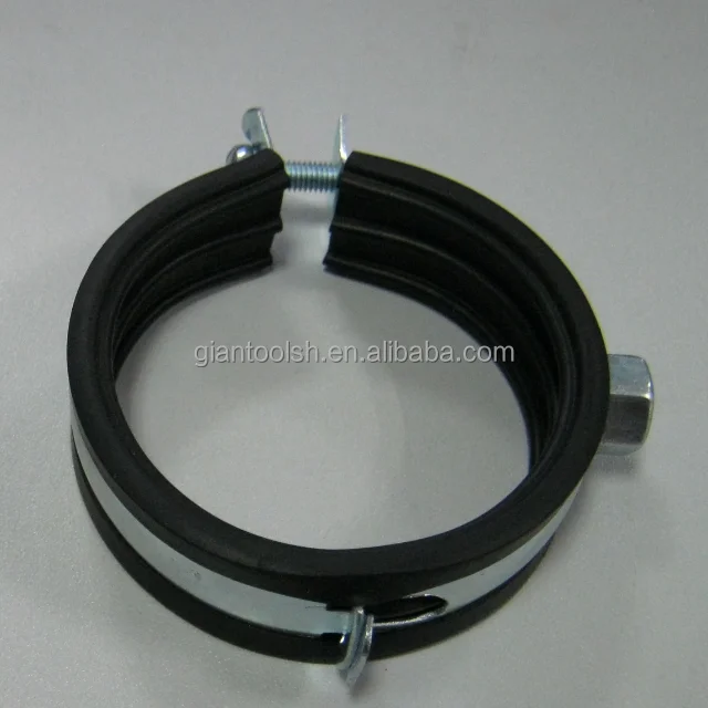 
hanging Split pipe clamp with rubber rubber coated pipe clamps 